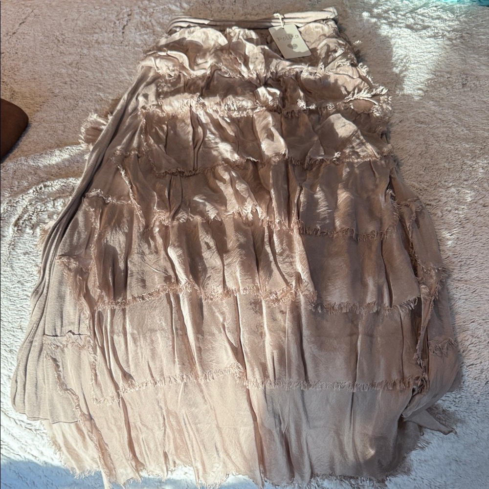 NWT Paolita Beige Layered Maxi Skirt